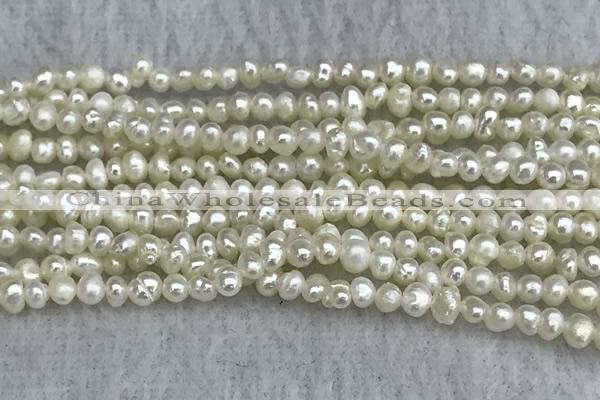 FWP11 14.5 inches 2.8mm potato white freshwater pearl strands