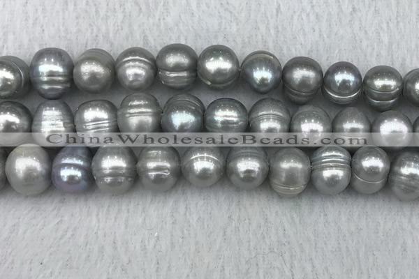 FWP141 15 inches 11mm - 12mm potato grey freshwater pearl strands