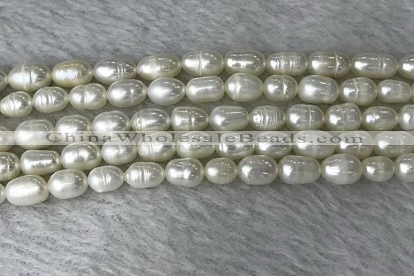 FWP171 14.5 inches 5mm - 6mm rice white freshwater pearl strands