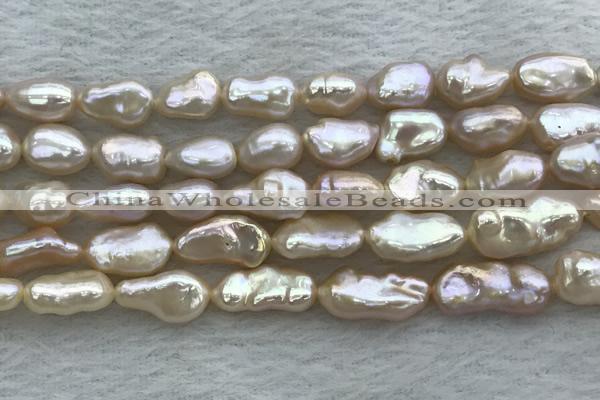 FWP355 8mm - 9mm baroque light purple freshwater pearl strands