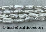 FWP411 15 inches 10*22mm - 11*25mm biwa freshwater pearl beads