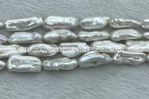 FWP411 15 inches 10*22mm - 11*25mm biwa freshwater pearl beads