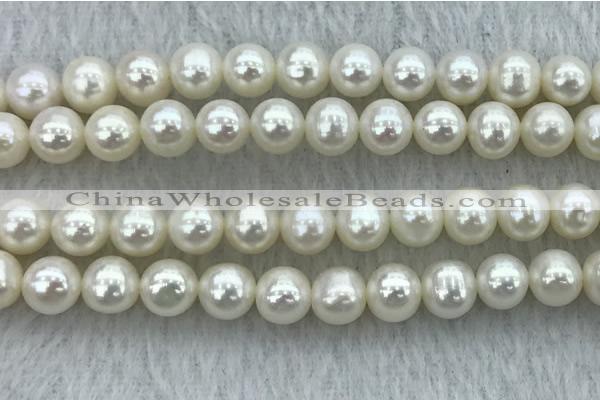 FWP77 15 inches 7mm - 8mm potato white freshwater pearl strands