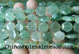 HABS09 15 inches 12mm faceted hexagon green strawberry quartz beads wholesale