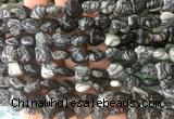 HGBS22 15 inches 12mm heart black net jasper gemstone beads wholesale