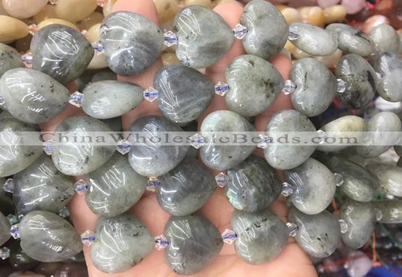 HGBS46 15 inches 20mm heart labradorite gemstone beads wholesale