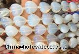 HGBS48 15 inches 20mm heart opalite gemstone beads wholesale