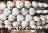 HGBS49 15 inches 20mm heart white howlite gemstone beads wholesale