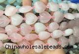 HGBS51 15 inches 20mm heart rose quartz gemstone beads wholesale