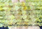 HGBS70 15 inches 10mm heart yellow fluorite gemstone beads wholesale