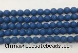 LVBS04 6mm, 8mm, 10mm, 12mm, 14mm, 16mm, 18mm & 20mm round royal blue lava beads