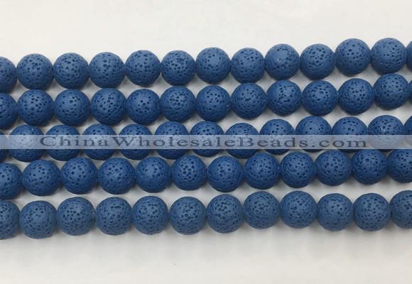 LVBS04 6mm, 8mm, 10mm, 12mm, 14mm, 16mm, 18mm & 20mm round royal blue lava beads