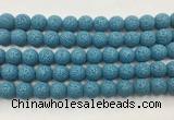 LVBS05 6mm, 8mm, 10mm, 12mm, 14mm, 16mm, 18mm & 20mm round turquoise blue lava beads