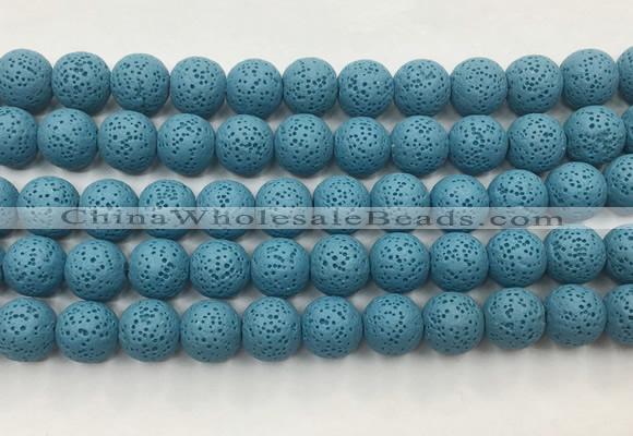 LVBS05 6mm, 8mm, 10mm, 12mm, 14mm, 16mm, 18mm & 20mm round turquoise blue lava beads