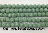 LVBS08 6mm, 8mm, 10mm, 12mm, 14mm, 16mm, 18mm & 20mm round green lava beads