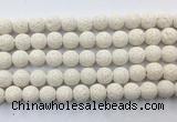 LVBS14 6mm, 8mm, 10mm, 12mm, 14mm, 16mm, 18mm & 20mm round white lava beads