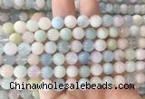 MGBS02 15 inches 8mm round morganite beads wholesale