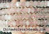 NGBS115 15 inches 8*12mm - 10*14mm faceted nuggets rose quartz beads