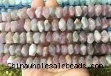 NGBS116 15 inches 8*12mm - 10*14mm faceted nuggets rose quartz beads