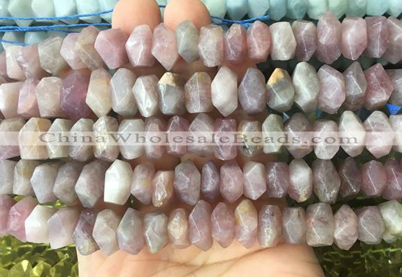 NGBS116 15 inches 8*12mm - 10*14mm faceted nuggets rose quartz beads