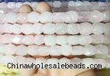 NGBS133 15 inches 9*11mm faceted nuggets rose quartz gemstone beads