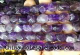 NGBS134 15 inches 9*11mm faceted nuggets amethyst gemstone beads