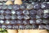 NGBS135 15 inches 9*11mm faceted nuggets lepidolite gemstone beads