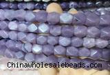 NGBS136 15 inches 9*11mm faceted nuggets lepidolite gemstone beads