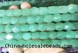 NGBS138 15 inches 9*11mm faceted nuggets green aventurine gemstone beads