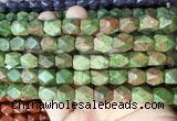 NGBS144 15 inches 9*11mm faceted nuggets unakite gemstone beads