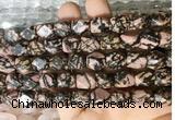 NGBS149 15 inches 9*11mm faceted nuggets black veined rhodonite gemstone beads