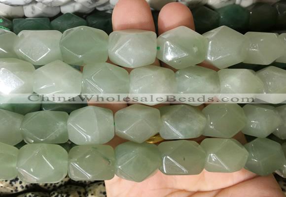 NGBS163 15 inches 13*18mm faceted nuggets green aventurine gemstone beads