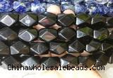 NGBS166 15 inches 13*18mm faceted nuggets black obsidian gemstone beads