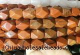 NGBS167 15 inches 13*18mm faceted nuggets red jasper gemstone beads