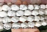 NGBS168 15 inches 13*18mm faceted nuggets white howlite gemstone beads