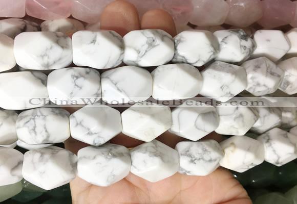 NGBS168 15 inches 13*18mm faceted nuggets white howlite gemstone beads