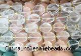 NGBS188 15 inches 10*14mm - 12*16mm faceted freeform white crystal beads