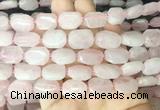 NGBS189 15 inches 10*14mm - 12*16mm faceted freeform rose quartz beads