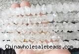 NGBS205 15 inches 8*12mm - 10*14mm faceted nuggets white crystal beads