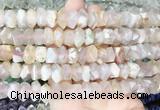 NGBS209 15 inches 8*12mm - 10*14mm faceted nuggets sakura agate beads