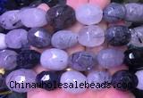 NGBS30 15 inches 12*16 - 13*18mm faceted nuggets black rutilated quartz beads