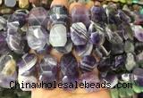 NGBS63 15 inches 13*18mm - 15*20mm faceted freeform dogtooth amethyst beads