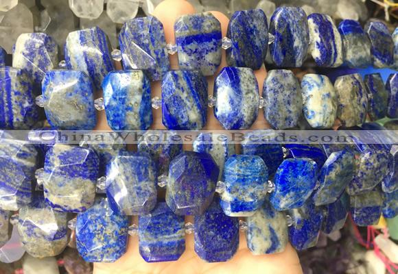 NGBS66 15 inches 13*18mm - 15*20mm faceted freeform lapis lazuli beads