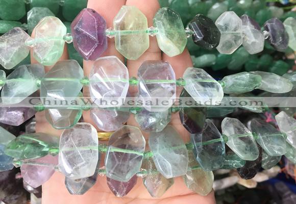 NGBS70 15 inches 13*18mm - 15*20mm faceted freeform fluorite beads