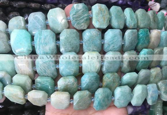 NGBS81 15 inches 13*18mm - 15*20mm faceted freeform amazonite beads