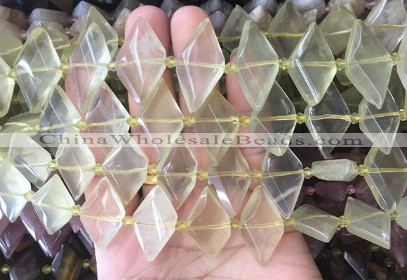 NGBS92 15 inches 13*22mm - 15*25mm faceted marquise lemon quartz beads