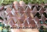 NGBS93 15 inches 13*22mm - 15*25mm faceted marquise strawberry quartz beads