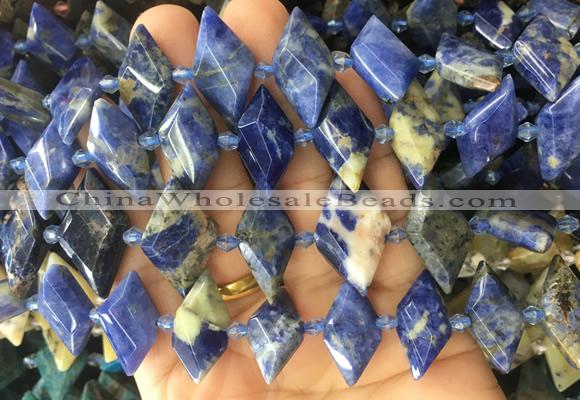 NGBS96 15 inches 13*22mm - 15*25mm faceted marquise sodalite beads