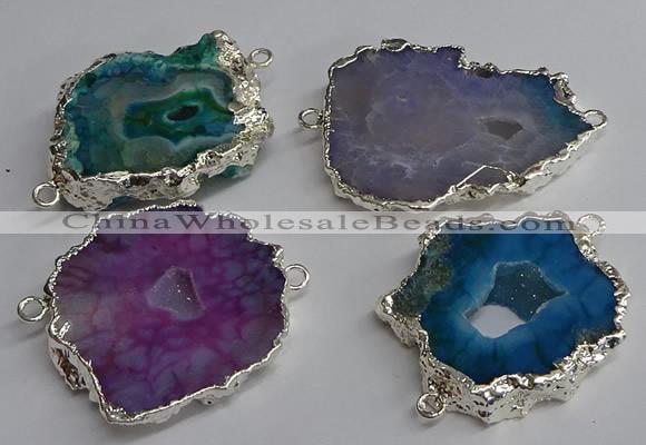 NGC1298 25*35mm - 35*45mm freeform druzy agate connectors