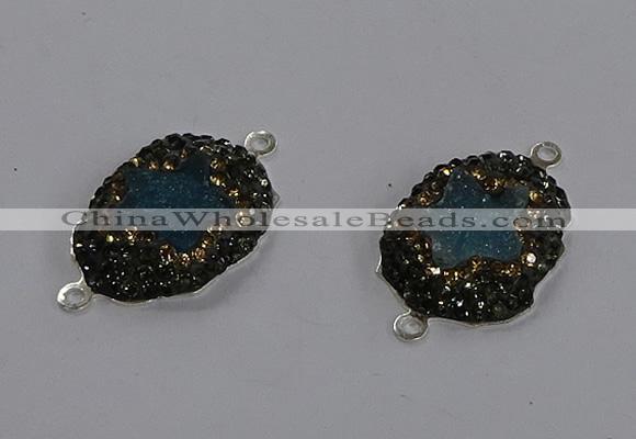 NGC1388 18*25mm freeform druzy agate connectors wholesale